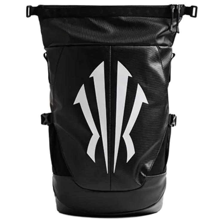 Anta安踏 欧文系列 28L 大容量拉链开合 PU 双肩包 常规 男女同款情侣款 黑色